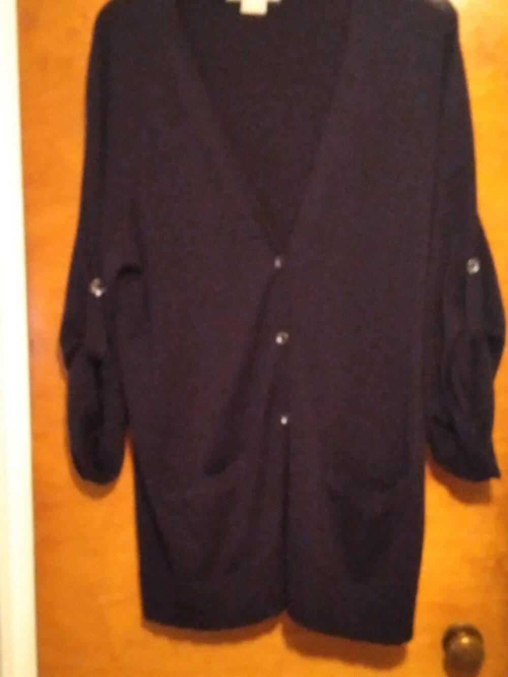 Michael Kors Black Button-Down Cotton Cardigan Sweater